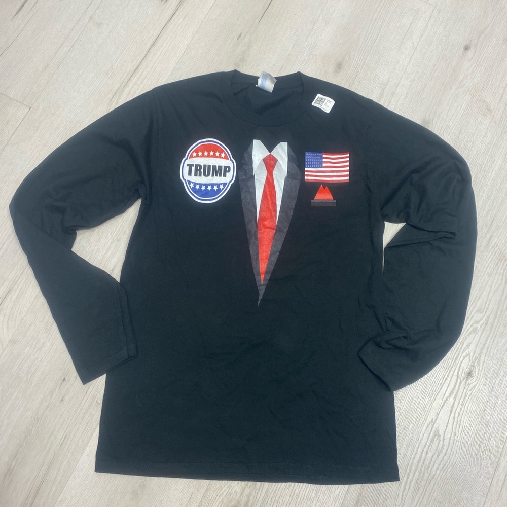Port and Company Black Patriotic Long Sleeve Tee